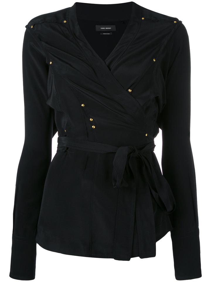 Isabel Marant - Wrap Blouse - Women - Silk - 40, Black, Silk