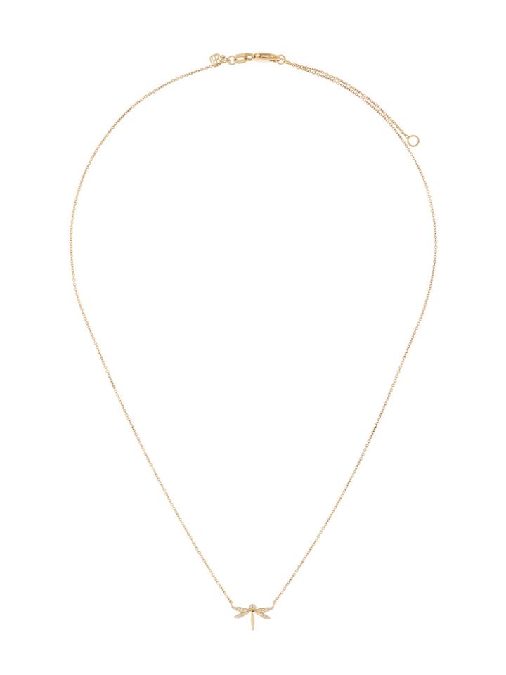Sydney Evan 14kt Yellow Gold Dragonfly Diamond Necklace - Metallic
