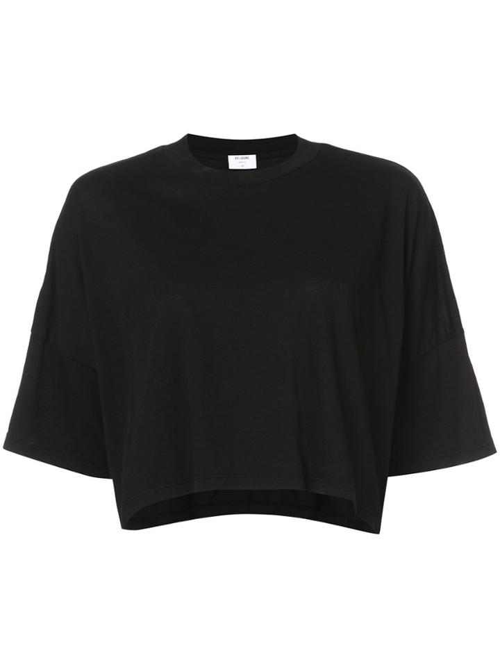 Re/done Cropped Flared T-shirt - Black