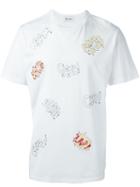 Jimi Roos Embroidered Comic Print T-shirt, Men's, Size: Small, White, Cotton
