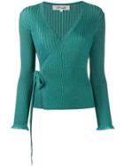 Diane Von Furstenberg Wrap Top Blue Spruce