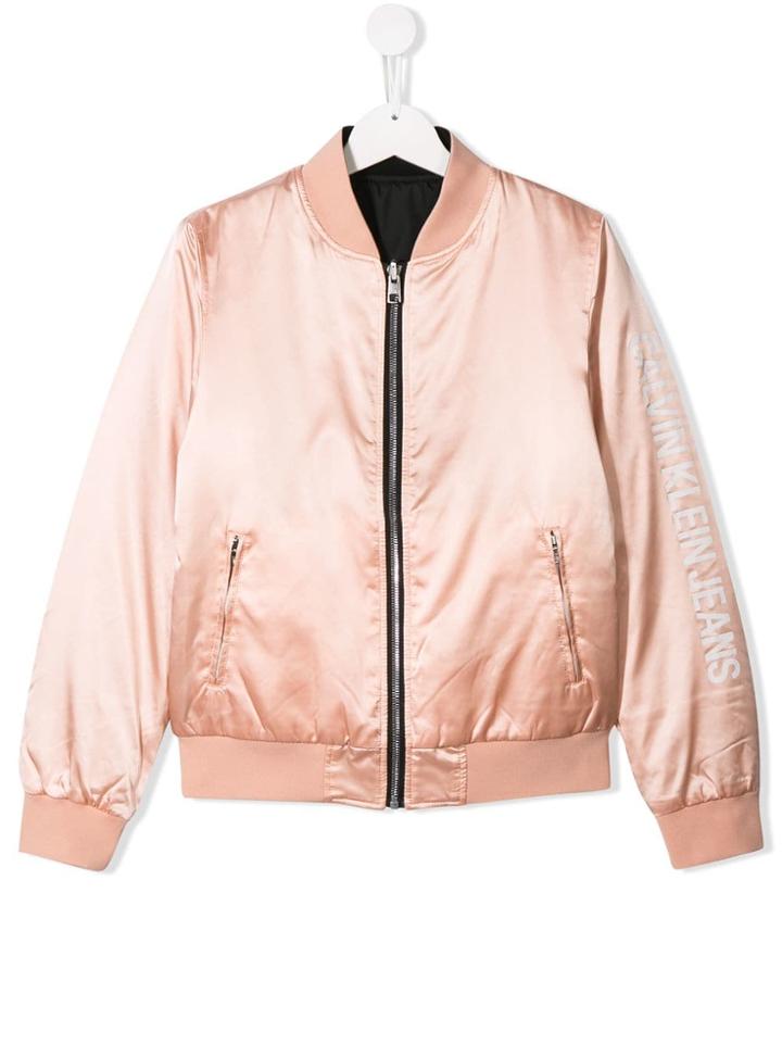 Calvin Klein Kids Classic Bomber Jacket - Pink