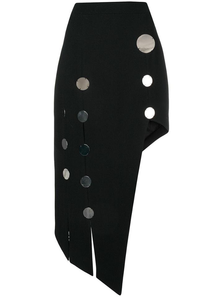 David Koma Embellished Asymmetric Skirt - Black