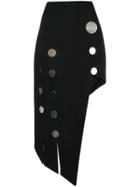 David Koma Embellished Asymmetric Skirt - Black