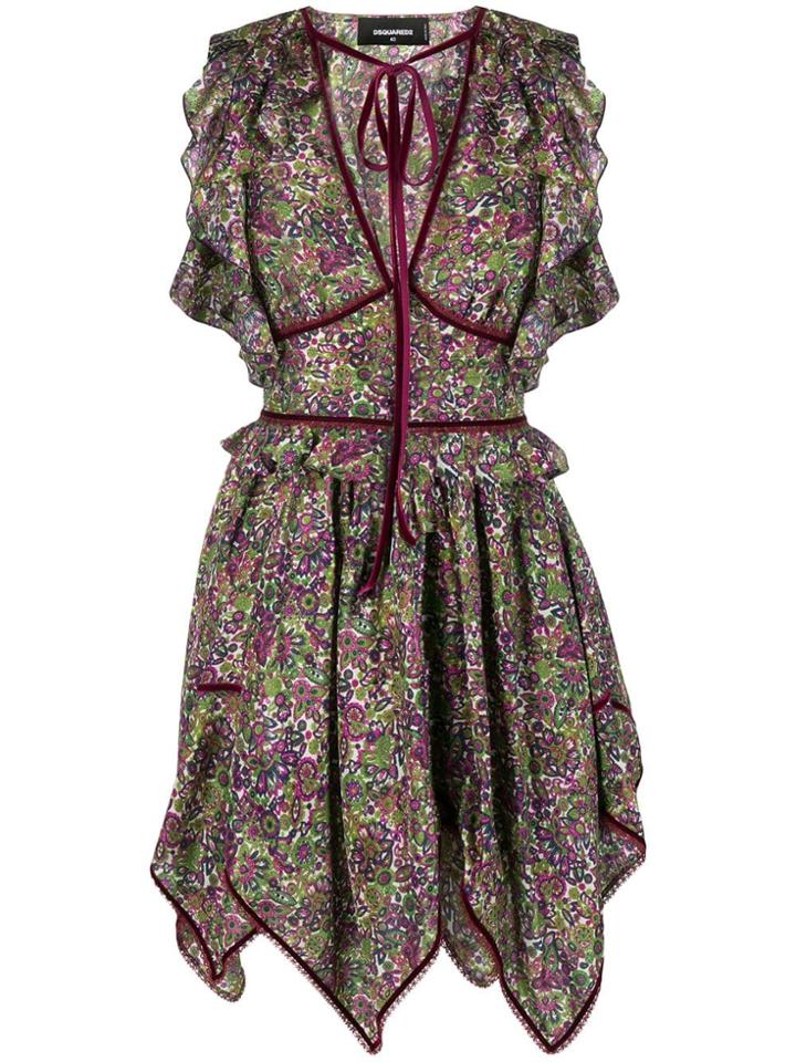 Dsquared2 Flared Asymmetric Dress - Green