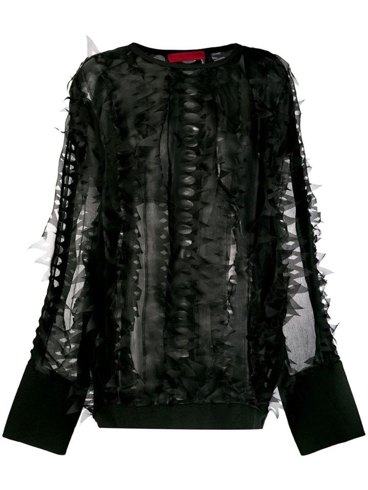 Di Liborio Organza Zigzag Sweater - Black
