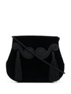 Yves Saint Laurent Pre-owned 1970's Tassel Velvet Shoulder Bag - Black