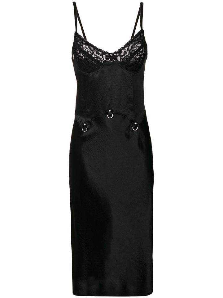 Mcq Alexander Mcqueen Lace Slip Dress - Black