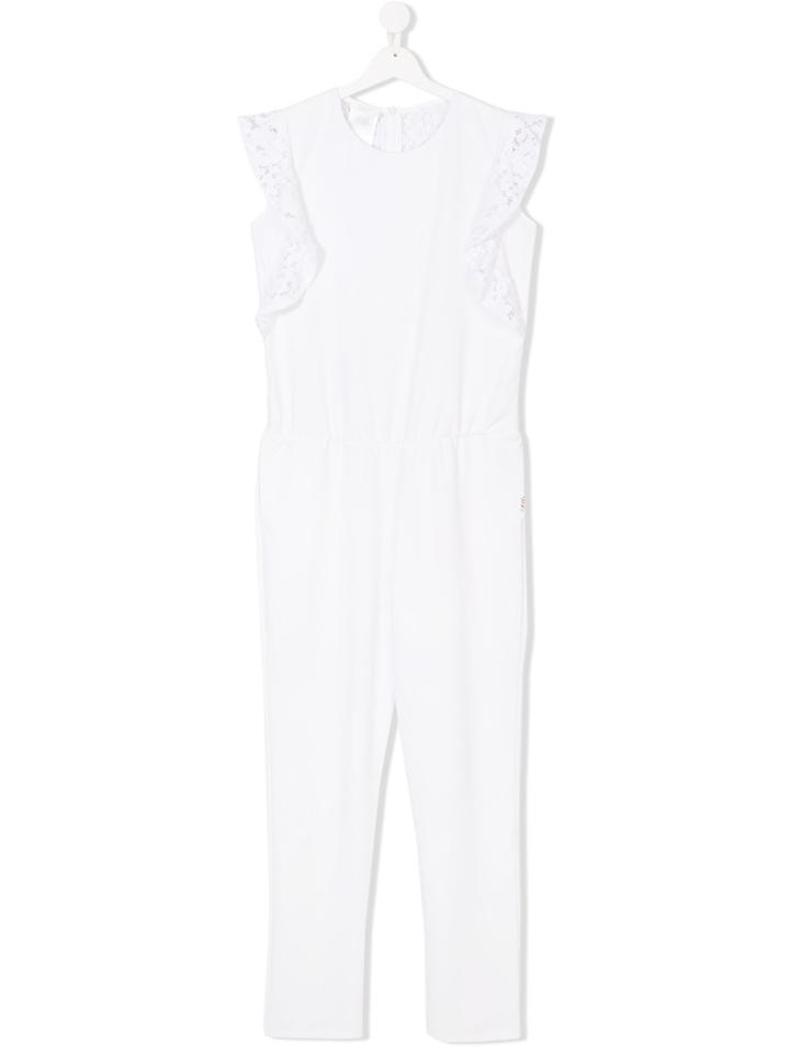 Liu Jo Kids Teen Lace Trim Jumpsuit - White