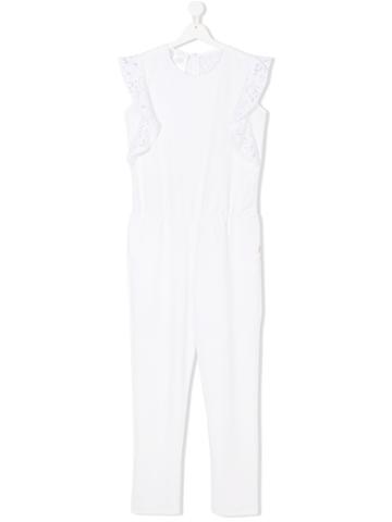 Liu Jo Kids Teen Lace Trim Jumpsuit - White