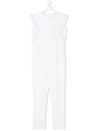 Liu Jo Kids Teen Lace Trim Jumpsuit - White