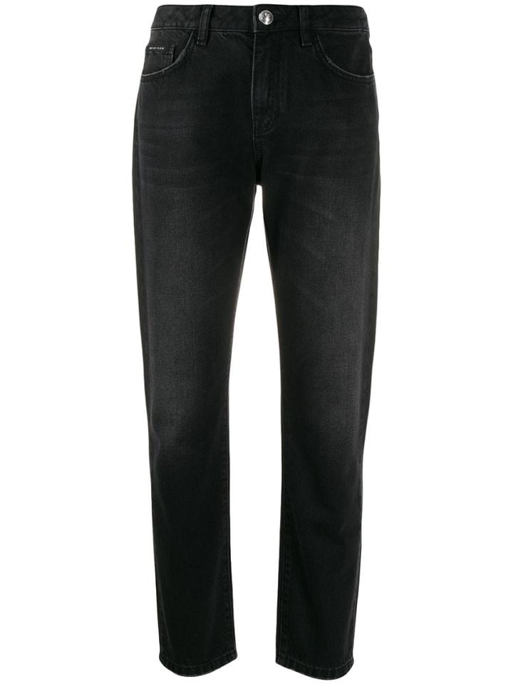 Philipp Plein Straight Cropped Jeans - Black