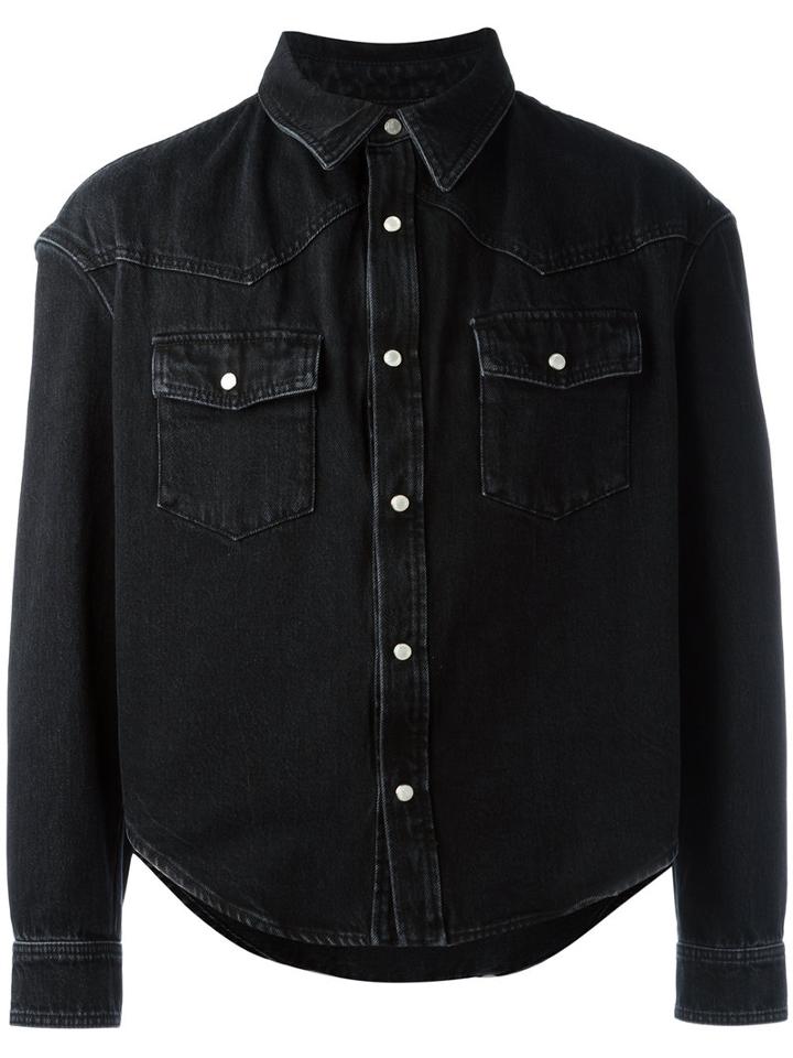 Balenciaga Large Denim Jacket, Men's, Size: Small, Black, Cotton