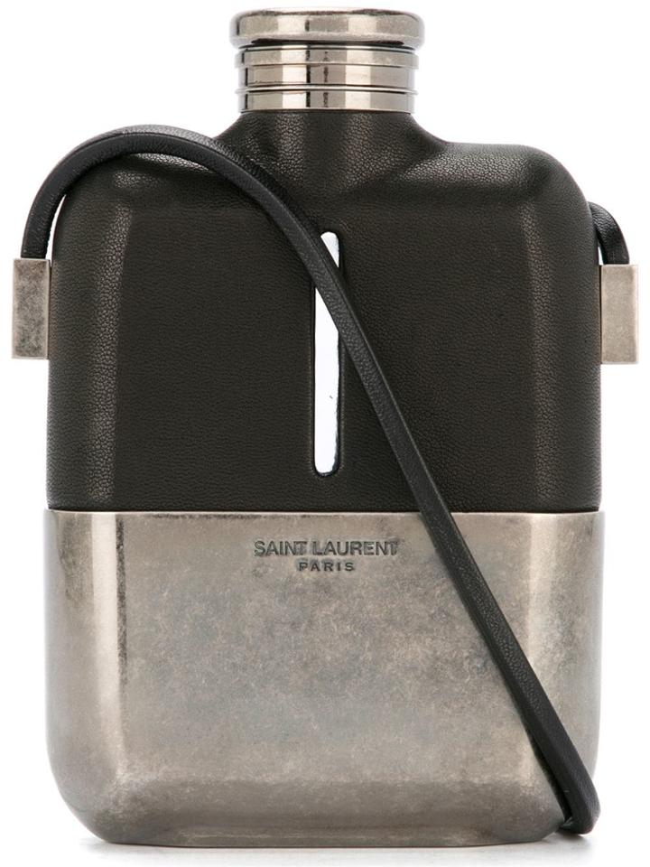 Saint Laurent Rider Flask Shoulder Bag - Black