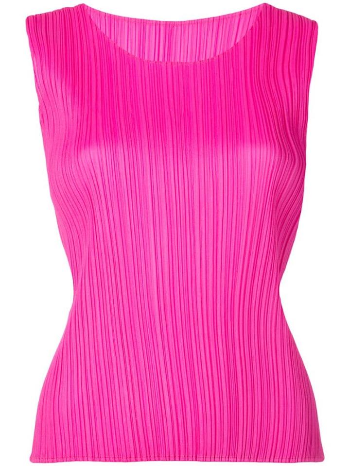 Pleats Please By Issey Miyake Sleeveless Pleated Top - Pink
