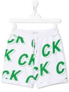 Calvin Klein Kids Logo Print Drawstring Shorts - White