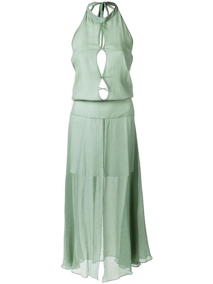 Silk Midi Dress, Women's, Size: 38, Green, Silk, Lilly Sarti