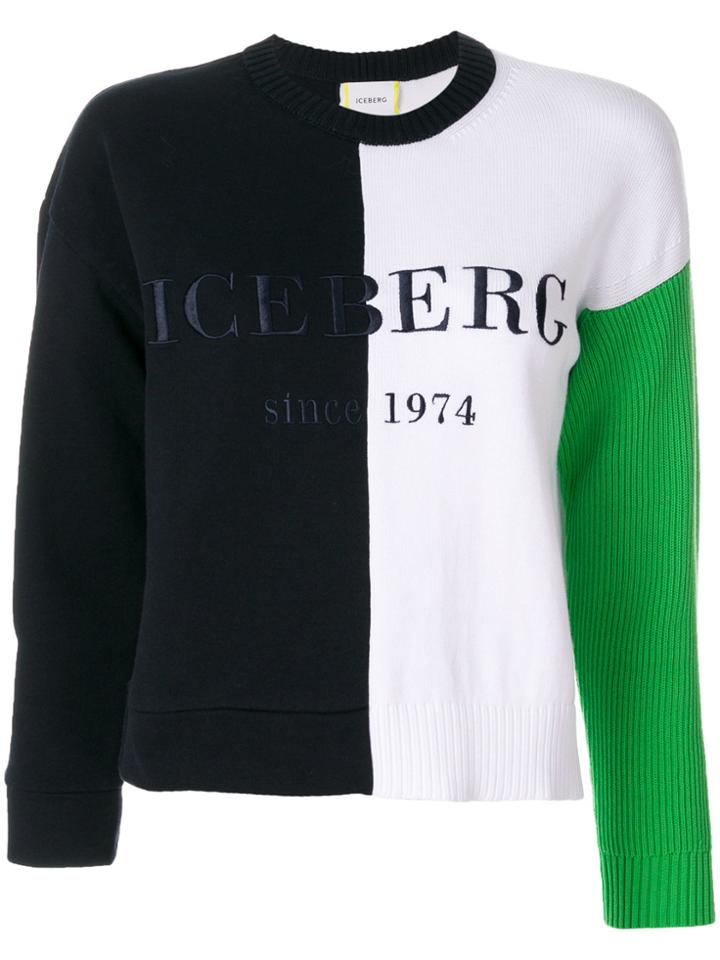 Iceberg Colour Block Logo Sweatshirt - Blue