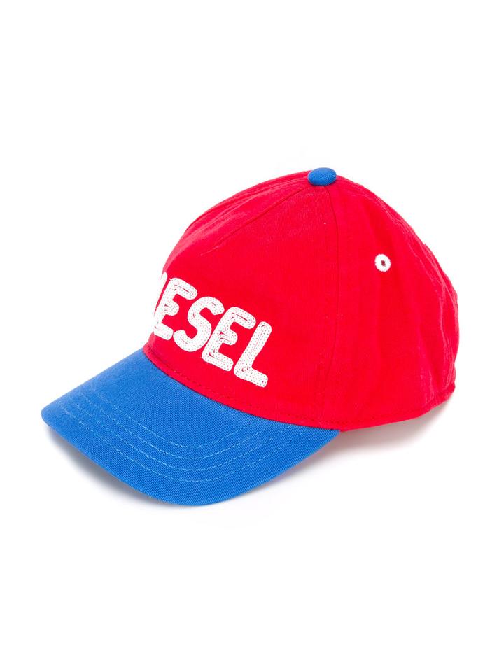 Diesel Kids - Logo Cap - Kids - Cotton - 48 Cm, Red
