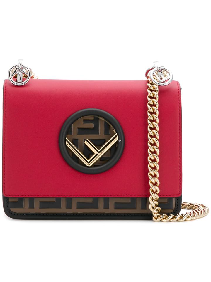 Fendi Kan I Logo Shoulder Bag - Red