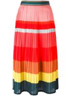 Paul Smith Striped Pleated Skirt, Women's, Size: 44, Polyester/acetate/silk/polyamide