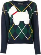 Boutique Moschino Dog Knit Sweater - Blue