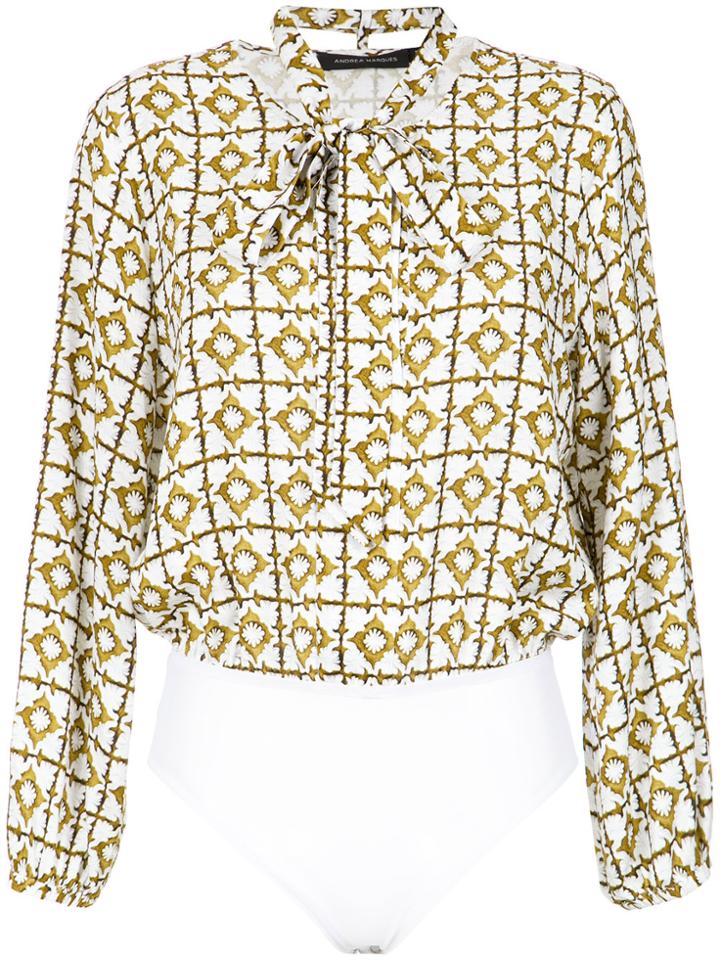 Andrea Marques Lace Up Bodysuit - Unavailable