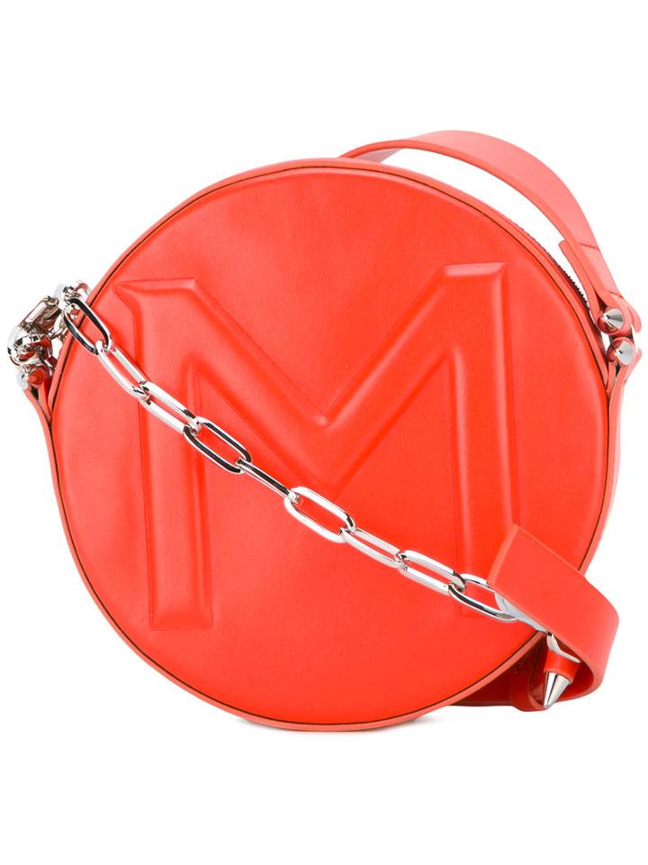Mugler - Round Crossbody Bag - Women - Leather - One Size, Women's, Yellow/orange, Leather