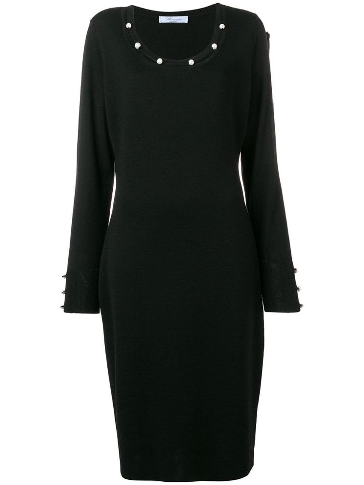 Blugirl Pearl Embellished Knitted Dress - Black