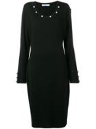 Blugirl Pearl Embellished Knitted Dress - Black
