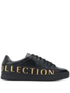 Versace Collection Logo Print Lace Up Sneakers - Black
