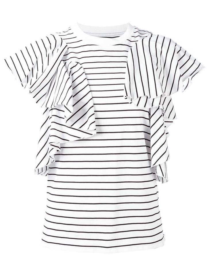 Facetasm Striped T-shirt, Women's, Size: 1, White, Cotton