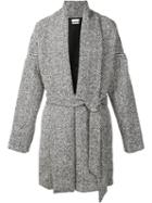 Deveaux Melange Belted Cardigan Coat, Men's, Size: 2, Black, Wool