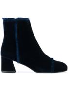 Stuart Weitzman Frayed Hem Detail Ankle Boots - Blue