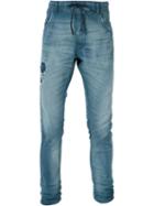 Diesel Patch Krooley Jogg Jeans, Men's, Size: 34, Blue, Cotton/polyester/spandex/elastane