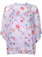 G.v.g.v. - Floral Print Blouse - Women - Cupro/rayon - 34, Pink/purple, Cupro/rayon