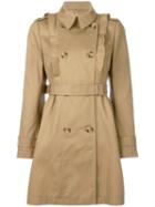 Red Valentino - Double Breasted Trench Coat - Women - Cotton/polyamide/polyester/acetate - 42, Nude/neutrals, Cotton/polyamide/polyester/acetate