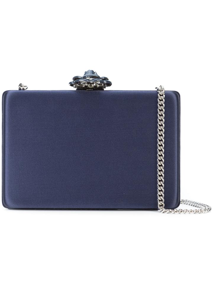 Oscar De La Renta Box Clutch - Blue