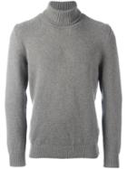 Massimo Alba Ribbed Roll Neck Jumper, Men's, Size: Large, Green, Wool