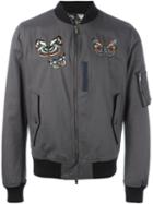 Valentino Embroidered Jamaica Butterflies Bomber Jacket