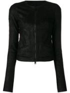 Isabel Benenato Cropped Leather Jacket - Black