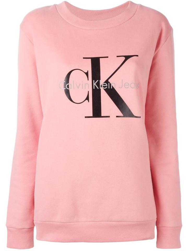 Calvin Klein Jeans Logo Print Sweatshirt, Women's, Size: Medium, Pink/purple, Cotton
