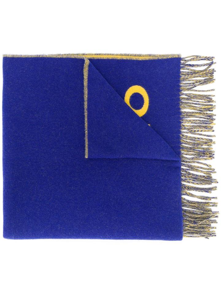 Polo Ralph Lauren Logo Print Oversized Scarf - Blue