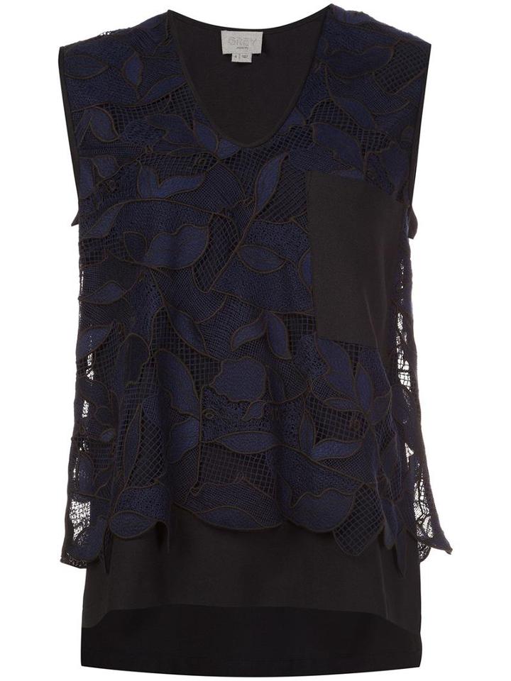 Grey Jason Wu Floral Layered Tank Top, Women's, Size: 4, Blue, Nylon