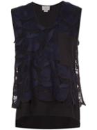 Grey Jason Wu Floral Layered Tank Top, Women's, Size: 4, Blue, Nylon