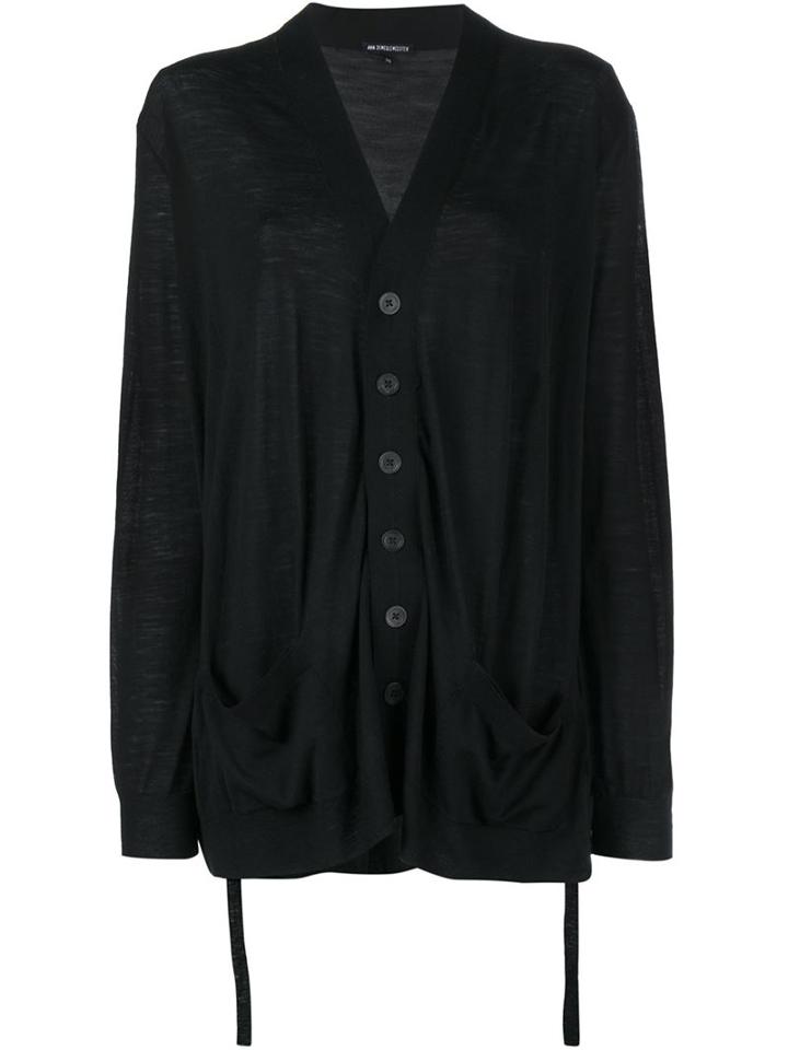 Ann Demeulemeester Tie-back Wool Cardigan