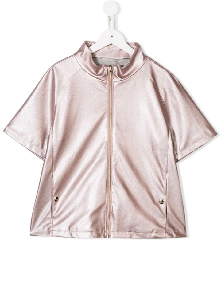 Herno Kids Teen Metallic Styled Jacket - Pink