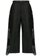 À La Garçonne Lace Detail Cropped Trousers - Black