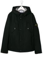 Stone Island Junior Teen Hooded Parka Coat - Green