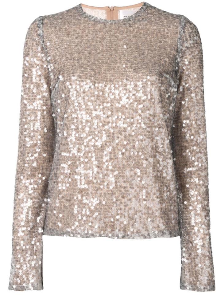 Galvan Oasis Sequin Embellished Top - Grey